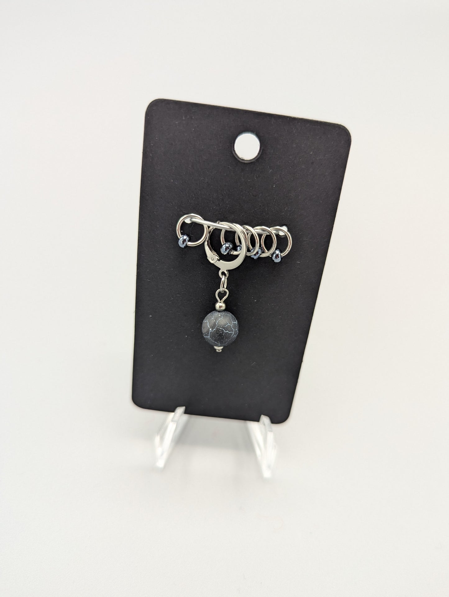 
                  
                    Frosted glass bead stitch markers
                  
                