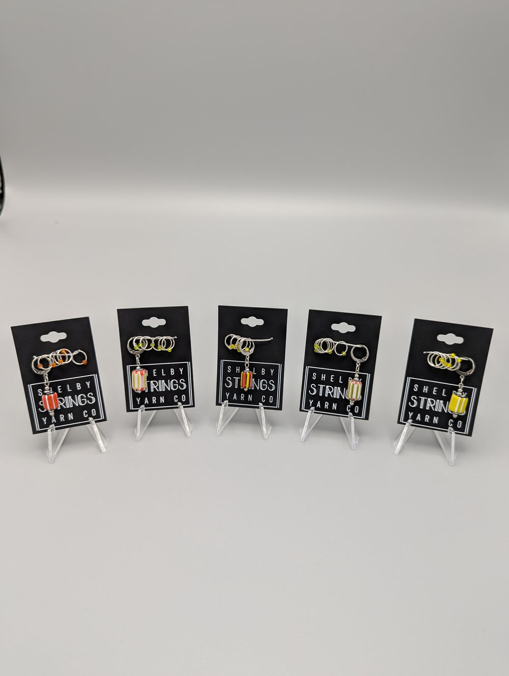 Chevron Glass bead with stitch markers